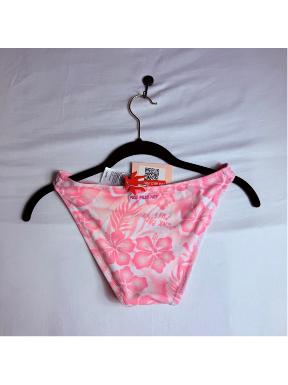 Pink Palm Puff Bikini Set XS Cleo Tropical Floral Adjustable NWT Swimsuit Beach - Picture 8 of 8